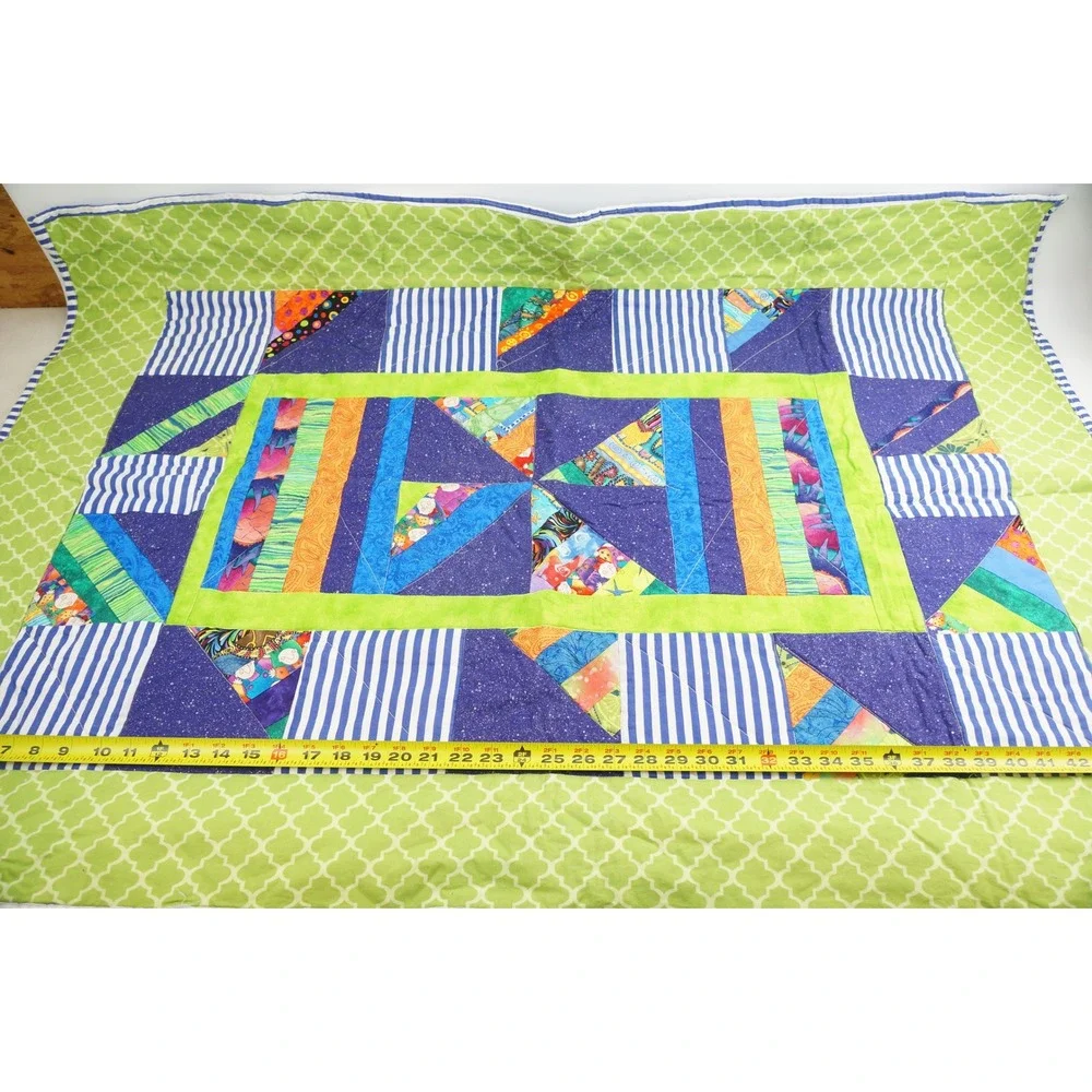 Piecemakers by‎ the Bay Quilt 48x35.5 Multicolor Patchwork Geometric Good